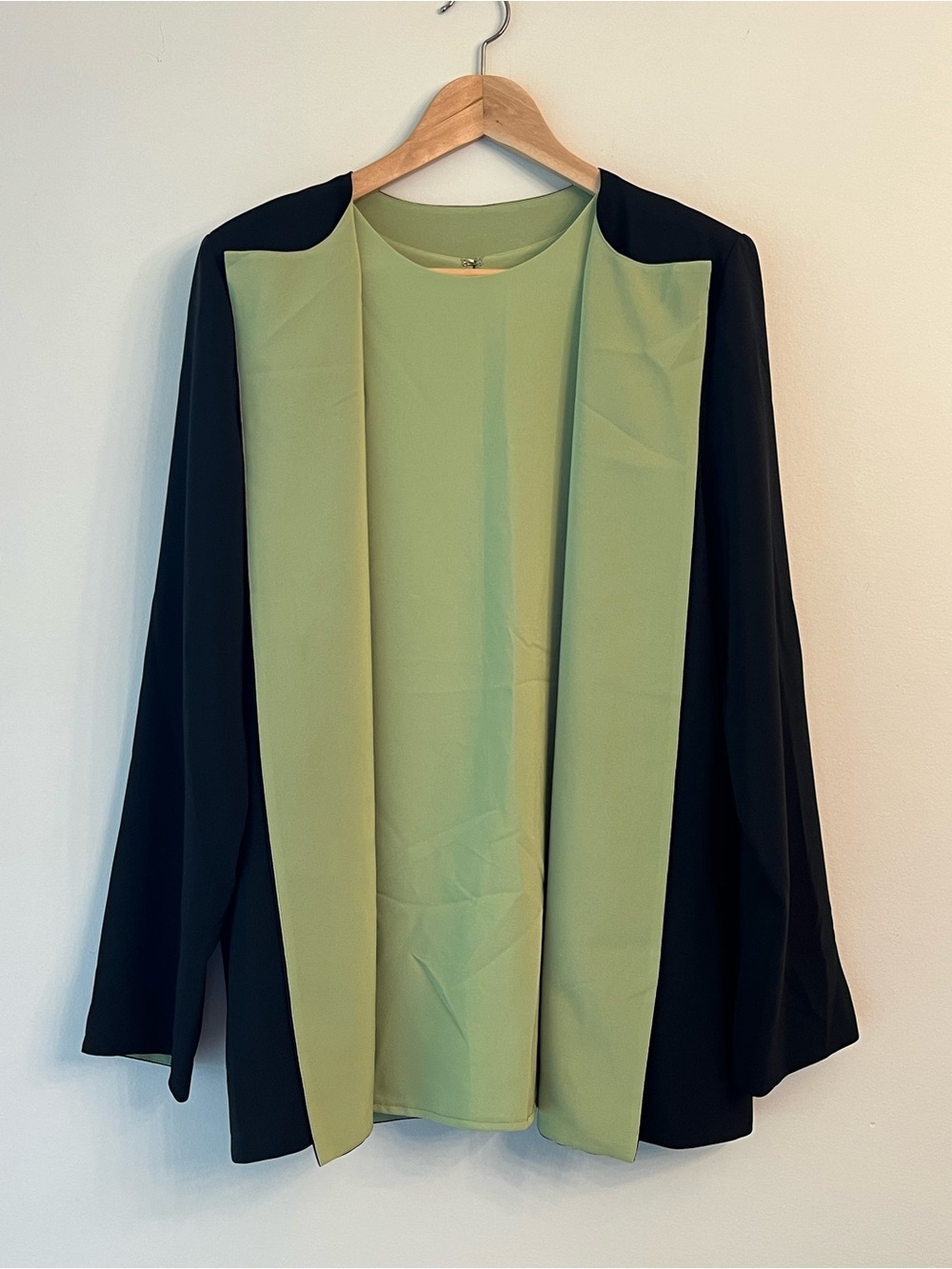 Vintage Mack & Mack Kimono cascade front cardigan and matching tank top set